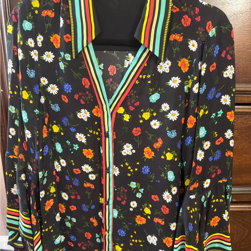 Alice + Olivia Multicolor Floral Blouse